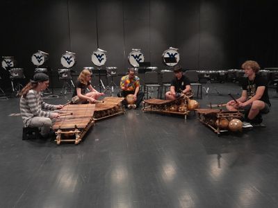 Percussion academy students performing